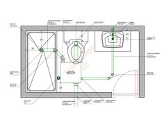 a drawing of a bathroom with toilet, sink and bathtub in the floor plan