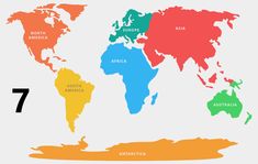 the world map with all countries and their names in different colors, including red, green, blue, yellow, orange, and white