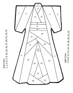 the pattern for this dress is shown in black and white