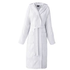 Hera White Bathrobe by Le Jacquard Français | Fig Linens - Hooded bath robe White Bathrobe, Coordinating Patterns, Luxury Dinnerware, White Bath, Fine Linens, Brand Collection, Modern Pattern, Extra Large, White