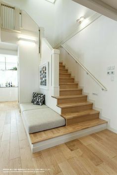 the stairs in this house are made of wood