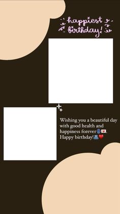 a birthday card with clouds and the words happy birthday