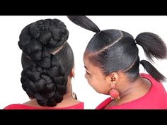 Updo For Black Hair Ponytail, Easy Updos For Natural Hair Black Women, Natural Hairstyles Wedding Guest, Easy To Do Updo Hairstyles Diy, Natural Hairstyle Wedding Guest, Natural Wedding Guest Hairstyles, Elegant Updos For Natural Black Hair, Diy Ponytail Hairstyles, Elegant Updo 4c Hair