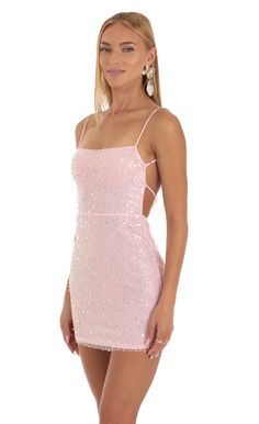 Starstruck Sequin Dress in Pink | LUCY IN THE SKY Off Shoulder Wrap Dress, Pink Hoco Dress, Bat Mitzvah Dresses, Square Neckline Dress, Hoco Inspo, Cute Homecoming Dresses, Prom Dresses Gowns, Lucy In The Sky, Pink Bodycon Dresses