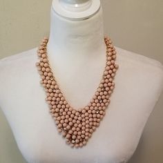 Nude Beads Are Plastic With Rhinestone Accents. Gold Tone Hardware. Mid/Mod Look! Never Worn! Nwot. Elegant Beige Beaded Necklaces With Colorful Beads, Elegant Beige Beaded Necklace With Colorful Beads, Elegant Beige Beaded Necklaces With Large Beads, Elegant Beige Beaded Necklace With Large Beads, Beige Beaded Necklaces For Parties, Party Beaded Beige Necklaces, Beige Beaded Necklace For Party, Party Beaded Beige Necklace, Mod Look