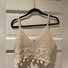 Never Worn! Knit Crop Top, Knit Crop, Zara Tops, Concert Outfit, Cream Color, Crop Top, Zara, Womens Tops, Crop Tops