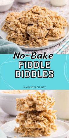 no - bake fiddler dipdles are stacked on top of each other