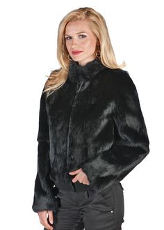 Black Zippered Short Jacket-Black Rabbit Fur - 12$799.00 $499.00https://www.madisonavenuemalls.com/shop/miscellaneous/sale-items/black-zippered-short-jacket-black-rabbit-fur/?attribute_pa_size=12 Outerwear Women Winter, Fur Jacket Women, Rabbit Fur Jacket, Luxury Outerwear