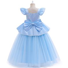 Girls Cinderella Inspired Princess Dress is the perfect addition to any little girl's wardrobe. Designed for ages 3-9, this dress is perfect for a variety of occasions including birthday parties, gift sets, costumes, and more. The Cinderella inspired design is sure to make your little one feel like a real-life princess, just like the beloved Kids Princess character. The dress features a beautiful design that adds a touch of magic to the overall look, making it a great choice for any Kids Princess-themed party or event. Made with high-quality materials, this Cinderella inspired dress is both comfortable and durable, ensuring your little one will be able to play and twirl in it for hours on end. Whether your little one is dressing up as Princess Cinderella for birthday party, or simply wants Fitted Princess Dress With Bow, Princess Style Tulle Dress With Bow, Spring Princess Pageant Dress For Birthday, Princess Pageant Dresses With Bow, Spring Birthday Princess Pageant Dress, Princess Style Pageant Dress For Spring Birthday, Princess Style Pageant Dress With Bow, Blue Princess Tutu Dress With Bow, Princess Style Blue Tutu Dress With Bow