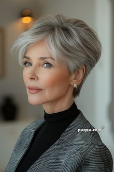 Stunning Pixie Haircuts to Rock Your Gray Hair - Puqqu Natural Short Hairstyles, Top 10 Hairstyles, Short Hairstyles For Black Women