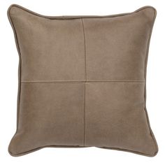 a brown pillow with two square stitching on the front