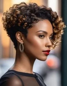 Short Graduation Haircut, Curly Crochet Hair Styles Short Bob, Curly Crochet Hair Styles Short, Short Crochet Hairstyles For Black Women, Short Haircuts Black Hair, Short Black Natural Hairstyles, Natural Haircuts, Black Hair Short Cuts, Curly Pixie Hairstyles