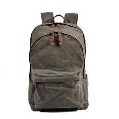 ITEM DETAILS  Item Type: Backpack 
Lining Material: Polyester 
Interior: Interior Key Chain Holder,Interior Zipper Pocket 
Closure Type: Zipper 
Main Material: Waxed Canvas 
Style: Casual   Size: 17.7" *11"*4.33" (h*l*w)   ITEM OVERVIEW  This shoulder bag uses a wax waterproof canvas with head layer crazy horse cowhide, which can be used as an outdoor travel bag, checkbook holder and more. A zipper closure makes it easy to get in and out of the bag.  Fabric feel excellent after the use of water Canvas Backpack Men, Wax Canvas, Adventure Bags, Waxed Canvas Backpack, Retro School, Waxed Canvas Bag, Tech Bag, Travel Rucksack, Minimalist Backpack