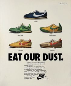 Old Nikes, Nike Poster, Nike Waffle Racer, Shoe Advertising, Nike Ad, Sneaker Posters, Minimalist Beauty, Nike Sale, Simple Aesthetic