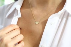 14k Gold Heart Necklace/ Heart Necklace/ Gold Necklaces/ Love Necklace/ Minimalist Heart Necklace/ Dainty heart Necklace/ Graduation Gfit Heart Pendant Gold, Gold Heart Necklace, Cameo Necklace, Cameo Pendant, Pink Jewelry, Silver Pendants, Love Necklace, Opal Necklace, Gold Pendant Necklace