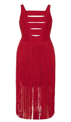 PLUS CUTOUT TASSEL MIDI DRESS IN RED Cutout Knee-length Party Dress, Knee-length Cutout Party Dress, Party Knee-length Cutout Dress, Red Cutout Evening Dress, Party Cutout Knee-length Dress, Chic Mini Dress For Summer Red Carpet, Chic Mini Dress For Red Carpet In Summer, Red Fitted Cutout Dress, Fitted Red Cutout Dress