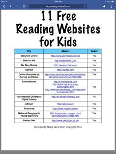 Free Reading Websites, Reading Websites For Kids, Reading Websites, Free Educational Websites, Free Learning Websites, Learning Websites For Kids, Educational Websites For Kids, Websites For Kids, Free Homeschool Curriculum