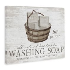 a wooden sign that says, all natural handmade washing soap