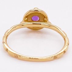 This stunning amethyst set in yellow gold is is sure to take your breath away! This ring provides a look that is very modern yet classic. This ring is very fashionable and can add a touch of style to any outfit, yet it is also classy enough to pair easily with formal wear. It looks beautiful by itself but also looks wonderful in a stack or as a wedding band! This ring would make the perfect gift for yourself or your loved one!14K Yellow GoldGemstone: AmethystGemstone Weight: .22 CaratsGemstone S Amethyst Set, Round Rings, Amethyst Gemstone, Amethyst Ring, Yellow Gold Rings, Solitaire Ring, Formal Wear, Wedding Band, Wedding Bands