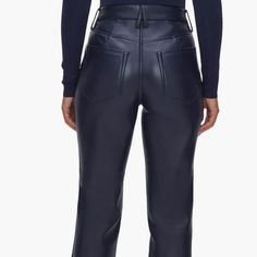 This Is The Straight Pant Of Your Dreams. The Good Icon Faux Leather Pants Pair Perfectly With Heels, And Are Fitted Throughout The Hips With An Iconic Straight Leg Opening. Your Everyday Straight, Now In Our Fan Favorite Better Than Leather Material. High-Rise Straight Legs Inseam: 32" Fabric: 100% Polyurethane Care: Dry Clean Best Icons, Faux Leather Pants, Good American, Straight Pants, Leather Material, The Good, Pant Jumpsuit, Leather Pants, Straight Leg