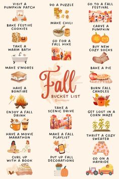 the fall bucket list is filled with things to do