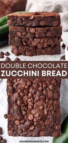 This easy Chocolate Zucchini Bread recipe is a delicious way to use up an abundance of zucchini, with its rich chocolate flavor and a moist, tender crumb! This easy chocolate zucchini bread is perfect for breakfast, a snack, or even dessert, and will have you coming back for more! | chocolate zucchini bread recipes | chocolate zucchini bread recipes moist | chocolate zucchini bread easy | homemade chocolate chip zucchini bread | chocolate zucchini bread with oil Healthy Chocolate Zucchini Bread, Double Chocolate Zucchini Bread, Zucchini Bread Healthy, Chocolate Chip Zucchini Bread, Chocolate Zucchini Muffins, Fresh Zucchini, Chocolate Zucchini Cake, Zucchini Bread Recipe, Chocolate Zucchini Bread