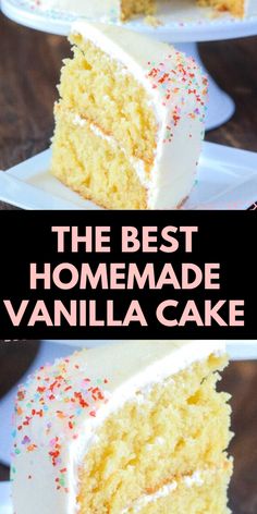 the best homemade vanilla cake with sprinkles on top is cut in half