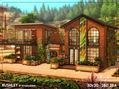 an artist's rendering of a house with lots of plants in the front yard