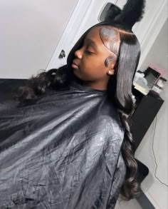 Layered Hairstyles Medium, Braids Knotless, Hairstyles Medium Length, Medium Length Hairstyles, Black Ponytail Hairstyles, Birthday Hairstyles, Layered Hairstyles