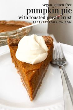 a slice of pumpkin pie with whipped cream on top