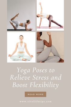 Want to ease stress and feel more flexible? Try these yoga poses designed for relaxation and stretching. Perfect for beginners and yoga lovers alike! 🧘‍♀️🌼 More Flexible, Easy Workouts, Stay Fit, Yoga Poses, Stretching, Workout Routine, Fitness Tips, Relaxation, Yoga