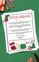 an official warning for the holiday season is displayed next to christmas decorations and candy canes