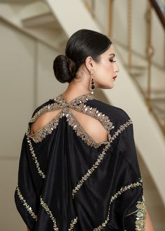 Black Rawsilk Kaftan – PURPLE HAZE PRET STUDIO Party Kurta Hand Embellished Semi-stitched, Hand Embellished Semi-stitched Kurta For Party, Bollywood Gown With Resham Embroidery For Evening, Festival Designer Wear Hand Embellished Blouse Piece, Festival Designer Blouse Piece Hand Embellished, Evening Gown With Zari Work For Eid, Eid Evening Gown With Zari Work, Embroidered Evening Gown For Eid, Anarkali Style Evening Sets With Dabka Work