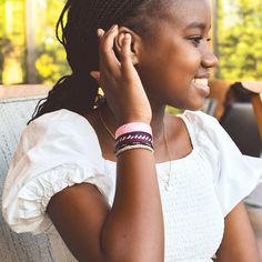 Introducing the Kind and Brave Sprinkles Girls Elastic Bracelet, the perfect accessory for your little girl's daily wear! This beautiful bracelet is designed with a Christian theme, featuring the words "Kind" and "Brave" in bold letters, reminding your child to always be courageous and compassionate. "Be kind & brave & always stay close to Jesus." Crafted with high-quality materials, this elastic bracelet is durable and comfortable to wear. The colorful sprinkles add a touch of fun and playfulness to the design, making it a great addition to any outfit. Whether your child is attending church, school, or simply playing with friends, the Kind and Brave Sprinkles Girls Elastic Bracelet is a wonderful way to express their faith and values. It also makes a thoughtful gift for birthdays, holiday Adjustable Pink Wristband For Everyday, Pink Beaded Friendship Bracelets, Pink Jubilee Bracelet For Friendship, Pink Name Bracelet For Friendship, Pink Jubilee Friendship Bracelet, Adjustable Hypoallergenic Pink Wristband, Everyday Pink Bangle Friendship Bracelets, Hypoallergenic Purple Friendship Bracelets, Pink Friendship Bracelets