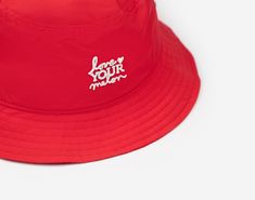 Release Date: April 15th at 10 AM CT Description: This red nylon bucket hat features the stacked Love Your Melon logo embroidered on the front in white, side eyelets and a stitched brim. Details: Sizing: S/M is 58cm Circumference, L/XL is 60cm Circumference Content: 100% Nylon. Care: Handwash and spot clean, or dry clean only. Do not machine dry. Origin: Imported Peach Hoodie, Red Bucket Hat, Kids Bucket Hat, Love Your Melon, Cowl Sweater, Pink Headbands, Black Beanie, Navy Linen, Pink Tie Dye