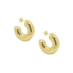 A statement piece that is simple and chunky. This butterfly back design is a modern take on the classic hoop earring. Materials: 316L stainless steel with 14k gold platedFinished PVD plating to ensure the colour and shine will last! Dimensions: Width: 11mm Size: 30mmWeight: 13g/pair20 Gauge - 0.8Butterfly Back Quality Assurance: Tarnish Free HypoallergenicSkin-friendly Modern Chunky Metal Earrings, Chunky Metal Hoop Earrings Modern Style, Modern Chunky Hoop Earrings, Modern Chunky Metal Hoop Earrings, Modern Chunky Round Earrings, Modern Chunky Jewelry For Everyday Wear, Everyday Minimalist Chunky Earrings, Modern Chunky Hoop Earrings For Everyday, Modern Chunky Yellow Gold Jewelry