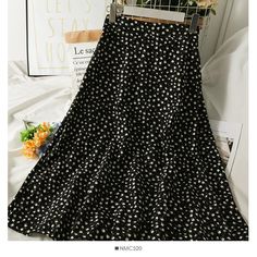 Size: one size Fabric: other Color: black, coffee, apricot, yellow, orange Hong Kong Style, Retro Floral, Black Coffee, Style Retro, Yellow Orange, A Line Skirt, Medium Length, A Line Skirts, Apricot