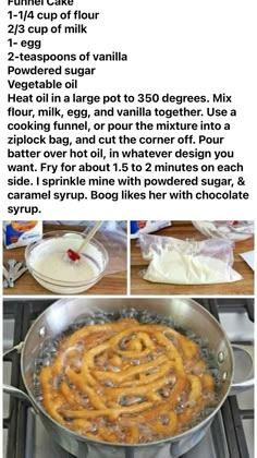 an image of food being cooked in a pan on the stove with instructions to make it