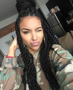 Natural and Crochet Senegalese Twists Hairstyles Twists Hairstyles, Senegalese Twist Hairstyles, Senegalese Twists, Twist Braid Hairstyles, Senegalese Twist, Beautiful Braids, Girls Braids, Braided Hairstyles For Black Women, Long Black Hair