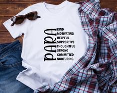 a t - shirt with the words mind, motivating, helpful and thoughtful on it