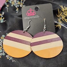 New In Package. Lightweight Wood Earrings With Nautical Look Nautical Looks, Paparazzi Jewelry, Wood Earrings, Brown Gold, Nautical, Jewelry Earrings, Women Jewelry, Wood, Gold