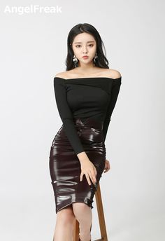 Korean Skirt, Satin Skirt, Leather Dress, Asian Fashion, Fashion Pants