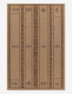 an area rug with brown and tan stripes