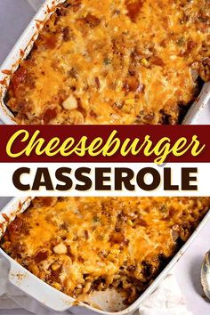 this cheesy casserole is loaded with ground beef and cheese