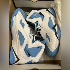 *New* Men Nike Air Jordan True Flight White / Unc Blue Size 9 Casual Blue Basketball Shoes For Sports, Casual Blue Mid-top Jordan Shoes, Casual Blue Jordan Shoes For Sports, Jordan True Flight, Men Nike, New Man, Nike Air Jordan, Air Jordan, Air Jordans