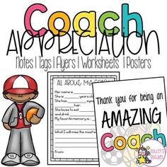 an image of coach appreciation notes for the students to use in their school's classroom