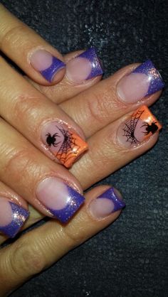 Halloween Nails October French Nails, Halloween French Nails, Easy Halloween Nail Art, Royal Nails, Halloween Nail Art Designs, Halloween Nail Art Easy, Holloween Nails