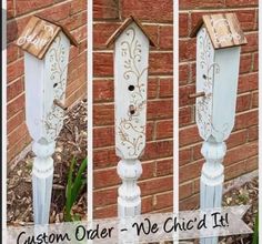 this is an image of a mailbox made out of wood and painted with white paint