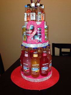 a cake made to look like it is covered in condiments and the number one on top