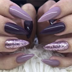 Ongles Gel Violet, Purple Gel Nails, Nail Display, Violet Nails, Themed Nails, Purple Nail Art, Lilac Nails, Purple Acrylic Nails